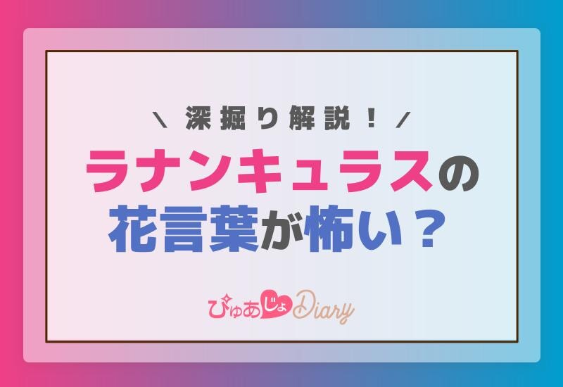 ラナンキュラスの花言葉が怖い？深掘り解説！